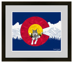 Colorado flag art, wolf art, Loch Lomond hike, Colorado flag illustration, fractal art, stained glass art, Colorado wildlife art, Colorado mountain art, Colorado wolf print, Colorado hiking art, Loch Lomond Colorado art, stained glass inspired art, Colorado nature illustration, mountain and wildlife art, unique Colorado decor, Colorado flag design, modern wolf artwork, geometric Colorado art, mandala and fractal art