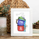 camping mug art, mountain adventure art, SUP paddle board art, moose camping illustration, tent camping illustration, outdoor adventure artwork, hiking and camping artwork, explore nature print, find your joy print, get lost along the way print, wilderness camping artwork, camping print, camper van illustration, national park adventure artwork, kayaking SUP print