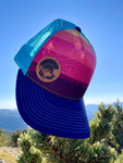 colorado flag hat, colorado flag trucker hat, mt blue sky hat, mt blue sky trucker hat, mt. evans hat, mount evans trucker hat, contour lines hat, colorado mountains hat, colorado mountains trucker hat, idaho springs colorado hat, idaho springs colorado trucker hat, mountain hat, mountain trucker hat, mountain and river hat, mountain and river trucker hat, colorado sunrise hat, colorado sunset hat, colorado sunrise trucker hat, colorado sunset trucker hat