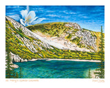 St. Mary's Glacier Colorado artwork, hikers artwork, snowshoeing art, backpackers artwork. Columbine drawing, columbine flower painting, idaho springs colorado art, colorado artist, colorado art, colorado artwork, st marys glacier painting, columbine painting, colorado mountain painting