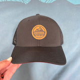 Cuchara Mountain Park, Cuchara Colorado hat, trucker hat, West Spanish Peak art, Apishapa ski run, Colorado mountain hat, genuine leather patch hat, Pukka trucker hat, 10810 elevation, southern Colorado gear, mountain runner apparel, ski patrol style, Colorado souvenir hat, topographic map art, outdoor adventure headwear