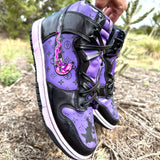 Custom Pokémon Louis Vuitton Nike Dunks, Hand painted Gengar Nike Dunk High, Airbrushed Pokémon custom sneakers, Gengar evolution custom shoes, Louis Vuitton Pokémon mashup dunks, Purple and black custom Nike Dunks, Gengar Gastly Haunter custom Dunks, Custom Gengar high top sneakers