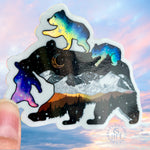 momma bear galaxy sticker, momma bear slap, momma bear decal, mother bear sticker, mother bear slap, mother bear decal, baby bear galaxy sticker, bear cub slap, bear cub decal, colorado mountains sticker, colorado mountains slap, colorado mountains decal, colorado sticker, colorado decal, galaxy sticker, constellation sticker