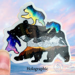 momma bear galaxy sticker, momma bear slap, momma bear decal, mother bear sticker, mother bear slap, mother bear decal, baby bear galaxy sticker, bear cub slap, bear cub decal, colorado mountains sticker, colorado mountains slap, colorado mountains decal, colorado sticker, colorado decal, galaxy sticker, constellation sticker