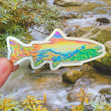 Rainbow Trout Sticker, trout sticker, fish sticker, mountain sticker, fall color sticker, fall sticker, colorado mountain sticker, longs peak sticker, half mountain sticker, glacier gorge sticker, bear lake sticker, estes park sticker, Rainbow Trout decal, trout decal, fish decal, mountain decal, fall color decal, fall decal, colorado mountain decal, longs peak decal, half mountain decal, glacier gorge decal, bear lake decal, estes park decal