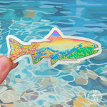 Rainbow Trout Sticker, trout sticker, fish sticker, mountain sticker, fall color sticker, fall sticker, colorado mountain sticker, longs peak sticker, half mountain sticker, glacier gorge sticker, bear lake sticker, estes park sticker, Rainbow Trout decal, trout decal, fish decal, mountain decal, fall color decal, fall decal, colorado mountain decal, longs peak decal, half mountain decal, glacier gorge decal, bear lake decal, estes park decal
