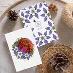 Columbine Blood Moon greeting card, columbine greeting card, full moon greeting card, blood moon greeting card, dotwork moon card, columbine card, butterfly card, columbine moon card, floral moon greeting card, floral moon card, flower moon card, flower moon greeting card