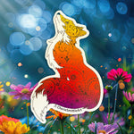 Fox with Henna and Paisley with some Mandelbrot mixed in.  Fox silhouette sticker, fox sticker, paisley fox sticker, Mandelbrot sticker, floral fox sticker, mandala fox, mandala sticker, paisley sticker, animal sticker