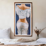 figurative art, female back painting, sensual art print, modern figurative painting, contemporary body art, woman’s back artwork, fine art nude (tasteful), back anatomy art, elegant female form painting, feminine strength artwork, painting of woman in draped fabric, sensual yet classy artwork, figurative art print on fine art paper, romantic gesture art gift, athletic female form painting, body geometry artwork, painting inspired by real women, art inspired by wife and husband story, romantic art for him