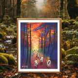 indian art, indian artwork, native american indian artwork, paint horses drawing, painted horses art, hunting party art, native american indian drawing, sunrise art, sunset art, warparty drawing, war party art, native american indian chief drawing, colorado artist, colorado art, colorado artwork, indigenous artwork