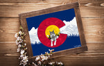 Colorado flag art, wolf art, Loch Lomond hike, Colorado flag illustration, fractal art, stained glass art, Colorado wildlife art, Colorado mountain art, Colorado wolf print, Colorado hiking art, Loch Lomond Colorado art, stained glass inspired art, Colorado nature illustration, mountain and wildlife art, unique Colorado decor, Colorado flag design, modern wolf artwork, geometric Colorado art, mandala and fractal art
