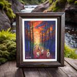 indian art, indian artwork, native american indian artwork, paint horses drawing, painted horses art, hunting party art, native american indian drawing, sunrise art, sunset art, warparty drawing, war party art, native american indian chief drawing, colorado artist, colorado art, colorado artwork, indigenous artwork