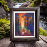 indian art, indian artwork, native american indian artwork, paint horses drawing, painted horses art, hunting party art, native american indian drawing, sunrise art, sunset art, warparty drawing, war party art, native american indian chief drawing, colorado artist, colorado art, colorado artwork, indigenous artwork