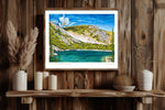 St. Mary's Glacier Colorado artwork, hikers artwork, snowshoeing art, backpackers artwork. Columbine drawing, columbine flower painting, idaho springs colorado art, colorado artist, colorado art, colorado artwork, st marys glacier painting, columbine painting, colorado mountain painting