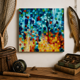 brown trout painting, original fish art, wildlife oil painting, colorado fly fishing art, trout artist, stream kings cloak, fine art fly fishing, brown trout art, original wildlife painting, fly fishing gifts, river nature art, colorado wildlife artist, trout decor, impressionist fish painting, cabin wall decor