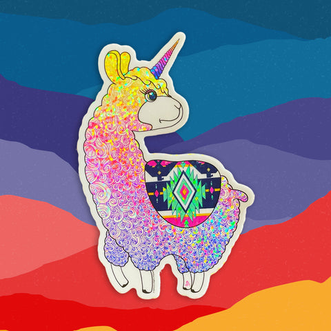 Llamacorn : a mythical creature made up of a llama and unicorn, AKA Unillama. llamacorn sticker, funny llamacorn decal, funny llama decal, funny unicorn decal, llamacorn sticker, llama sticker, unicorn sticker, llama slap, llamacorn slap, unicorn slap