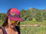 colorado flag hat, colorado flag trucker hat, mt blue sky hat, mt blue sky trucker hat, mt. evans hat, mount evans trucker hat, contour lines hat, colorado mountains hat, colorado mountains trucker hat, idaho springs colorado hat, idaho springs colorado trucker hat, mountain hat, mountain trucker hat, mountain and river hat, mountain and river trucker hat, colorado sunrise hat, colorado sunset hat, colorado sunrise trucker hat, colorado sunset trucker hat