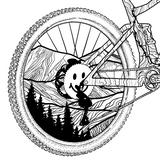 Black and white line art illustration of a mountain bike filled with topographic route lines of Grays and Torreys Peaks, featuring mountain landscapes inside the bike wheels.  Grays and Torreys mountain bike art, Colorado 14er topo line art, mountain bike topographic print, Grays Peak Torreys Peak cycling illustration, Continental Divide mountain biking decor, fine art mountain bike poster, Colorado mountain biking art, 14er topo map artwork, black and white bike print, mountain bike line drawing,