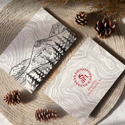 Mt. Eva with Contour Lines greeting card, colorado landscape greeting card, colorado landscape card, contour lines greeting card, contour lines card