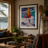Colorado whitewater art, freestyle kayaking painting, FibArk Salida artwork, Arkansas River Colorado print, palette knife river art, outdoor adventure decor, colorful kayak painting, Colorado mountain artist