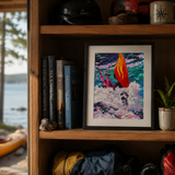 Colorado whitewater art, freestyle kayaking painting, FibArk Salida artwork, Arkansas River Colorado print, palette knife river art, outdoor adventure decor, colorful kayak painting, Colorado mountain artist
