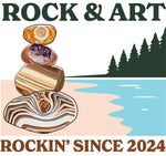rock and art logo, precious stone logo, Michigan Rock logo, cairn logo, stacked rocks logo