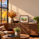 Autumn Sugar, autumn cycling art, mountain bike painting, gravel bike art, Bentonville Arkansas art, Big Sugar bike race, Little Sugar bike race, fall foliage painting, autumn forest artwork, mountain biking wall art, cycling wall decor, colorful autumn landscape, Ozarks fall colors, cyclist painting, outdoor adventure art, original acrylic painting, impressionist autumn art, abstract realism, nature-inspired artwork, fall mountain biking, biking gift for cyclists, cycling enthusiast gift, hidden heart