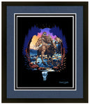 bigfoot riding moose artwork, yeti riding moose artwork, Sasquatch riding moose artwork, Squatch riding moose artwork, bigfoot artwork, yeti artwork, sasquatch artwork, squatch artwork, bigfoot peace sign artwork, yeti peace sign artwork, sasquatch peace sign artwork, squatch peace sign artwork, moose artwork, mountain artwork, mountain and river artwork, snowy mountain artwork, colorado artwork, bigfoot wearing sunglasses artwork, yeti wearing sunglasses artwork, funny bigfoot artwork, funny moose artwork