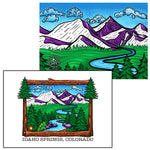 colorado mountains greeting card, colorado mountains card, idaho springs colorado greeting card, idaho springs colorado card, mountain greeting card, mountain card, mountain and river greeting card, mountain and river card, mountain greeting card, colorful mountain greeting card, colorado greeting card, colorado card