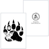 bear greeting card, bear paw greeting card, colorado mountain greeting card, stipple bear and mountain greeting card, colorado greeting card, bear silhouette greeting card, night sky greeting card, stars greeting card, constellation greeting card