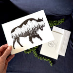 Teton Buffalo Greeting Card: Greeting Card, colorado artist, wyoming art, grand teton artwork, buffalo card, mountain card, buffalo silhouette card, bison card, buffalo greeting card, bison greeting card, buffalo greeting card, card with bison, card with buffalo, thank you card, congratulations card, grand teton greeting card, grand teton card, buffalo silhouette card, buffalo silhouette greeting card, bison silhouette card, bison silhouette greeting card