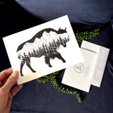 Teton Buffalo Greeting Card: Greeting Card, colorado artist, wyoming art, grand teton artwork, buffalo card, mountain card, buffalo silhouette card, bison card, buffalo greeting card, bison greeting card, buffalo greeting card, card with bison, card with buffalo, thank you card, congratulations card, grand teton greeting card, grand teton card, buffalo silhouette card, buffalo silhouette greeting card, bison silhouette card, bison silhouette greeting card