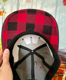 Moose hat, plaid moose hat, buffalo plaid moose hat, buffalo plaid hat, moon and stars hat, tradesman hat, denim hat, moose tradesman hat