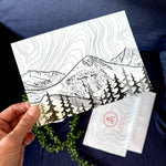 Mt. Eva with Contour Lines greeting card, colorado landscape greeting card, colorado landscape card, contour lines greeting card, contour lines card