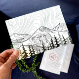 Mt. Eva with Contour Lines greeting card, colorado landscape greeting card, colorado landscape card, contour lines greeting card, contour lines card