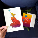 Greeting Card Fox with Henna and Paisley with some Mandelbrot mixed in. colorado artist, colorado art, colorado artwork, butterfly card, fox greeting card, colorado greeting card, mandala greeting card, card with butterflies, card with fox, thank you card, congratulations card, fox silhouette, butterfly silhouette, paisley fox, paisley butterfly