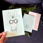 Smart Ass/Intelligent Posterior; Donkey, Burro, Math equations, #MathLove, colorado artist, colorado art, colorado artwork, smart ass greeting card, smart ass card, funny card, clever card, funny greeting card, clever greeting card, math greeting card, math card, equation greeting card, equation card