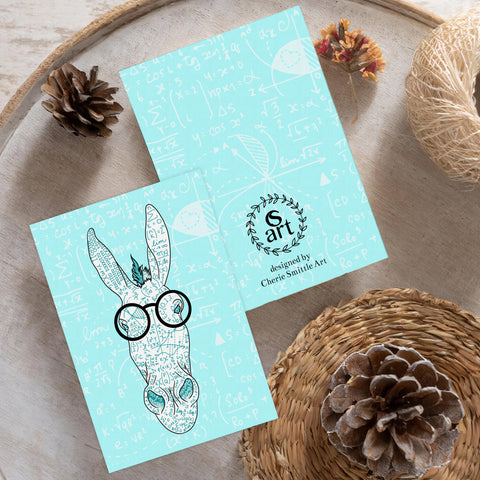 Smart Ass/Intelligent Posterior; Donkey, Burro, Math equations, #MathLove, colorado artist, colorado art, colorado artwork, smart ass greeting card, smart ass card, funny card, clever card, funny greeting card, clever greeting card, math greeting card, math card, equation greeting card, equation card