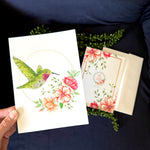 hummingbird greeting card, watercolor flower greeting card, floral greeting card, bird greeting card, hummingbird card, watercolor flower greeting card, floral card, bird card, mandala greeting card