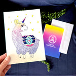 Llamacorn : a mythical creature made up of a llama and unicorn, AKA Unillama. llama silhouette, unicorn silhouette, llamacorn silhouette, llama greeting card, unicorn greeting card, llamacorn greeting card, llama card, unicorn card, llamacorn card, , funny llamacorn, funny llama, funny unicorn