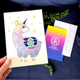 Llamacorn : a mythical creature made up of a llama and unicorn, AKA Unillama. llama silhouette, unicorn silhouette, llamacorn silhouette, llama greeting card, unicorn greeting card, llamacorn greeting card, llama card, unicorn card, llamacorn card, , funny llamacorn, funny llama, funny unicorn