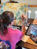 mountain biking art, autumn mountain bike painting, original acrylic mountain art, aspen forest painting, fall foliage artwork, Colorado mountain art, mountain bike wall art, gallery wood panel art, mountain biking gift, original aspen tree painting, mountain bike art, mountain bike artwork, fall aspen trees art, aspen tree art, autumn aspen tree art, fall mountain bike artwork