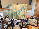 mountain biking art, autumn mountain bike painting, original acrylic mountain art, aspen forest painting, fall foliage artwork, Colorado mountain art, mountain bike wall art, gallery wood panel art, mountain biking gift, original aspen tree painting, mountain bike art, mountain bike artwork, fall aspen trees art, aspen tree art, autumn aspen tree art, fall mountain bike artwork