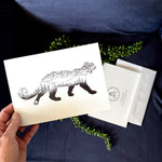 Loveland Prowler Greeting Card; Greeting Card, colorado artist, colorado art, colorado artwork, cougar card, mountain lion card, puma card, cat card, cougar greeting card, mountain lion greeting card, puma greeting card, card with cat, card with cougar, thank you card, congratulations card, loveland ski resort card, cougar silhouette, mountain lion silhouette, puma silhouette