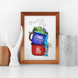 camping mug art, mountain adventure art, SUP paddle board art, moose camping illustration, tent camping illustration, outdoor adventure artwork, hiking and camping artwork, explore nature print, find your joy print, get lost along the way print, wilderness camping artwork, camping print, camper van illustration, national park adventure artwork, kayaking SUP print