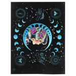 Moon Goddess Blanket, Moon Phase Blanket, Tarot Card Blanket, Celestial Blanket, Constellation Blanket, Zodiac Blanket, American Traditional Blanket, Old School Blanket, Butterfly Blanket, Lunar Moth Blanket, Crystal Blanket, Moon and Sun Blanket