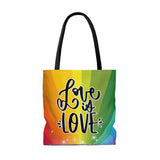 llama silhouette shopping tote, llamacorn shopping tote, unicorn shopping tote, love is love shopping tote, pride grocery bag, rainbow grocery bag, majestically awkward shopping tote
