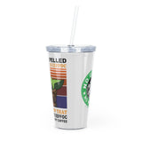 Plastic Tumbler with Straw : The Child and Coffee Spelled Backward