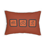 tri pillow, triathlon pillow, triathlete pillow, sports pillow, workout pillow, triathlon lumbar pillow, triathlete lumbar pillow, sports lumbar pillow, workout lumbar pillow