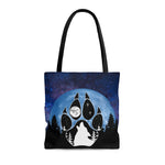 dog paw shopping tote, paw shopping tote, wolf howling at the moon shopping tote, full moon shopping tote, stars shopping tote, big dipper shopping tote, constellation shopping tote, galaxy shopping tote, dog lover shopping tote